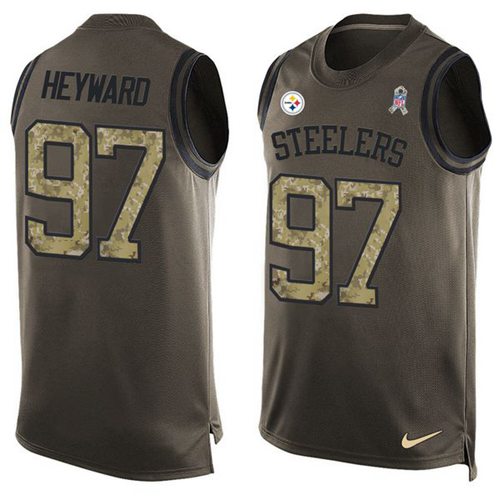Nike Steelers #97 Cameron Heyward Green Men's Stitched NFL Limited Salute To Service Tank Top Jersey